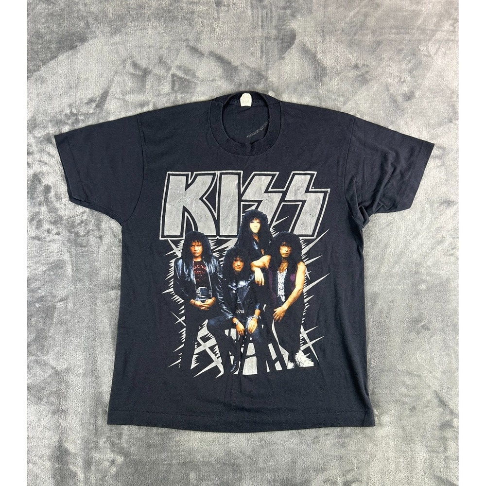 Vintage 1990 KISS Hot in the Shade Tour T-Shirt Large Screen Stars Single Stitch
